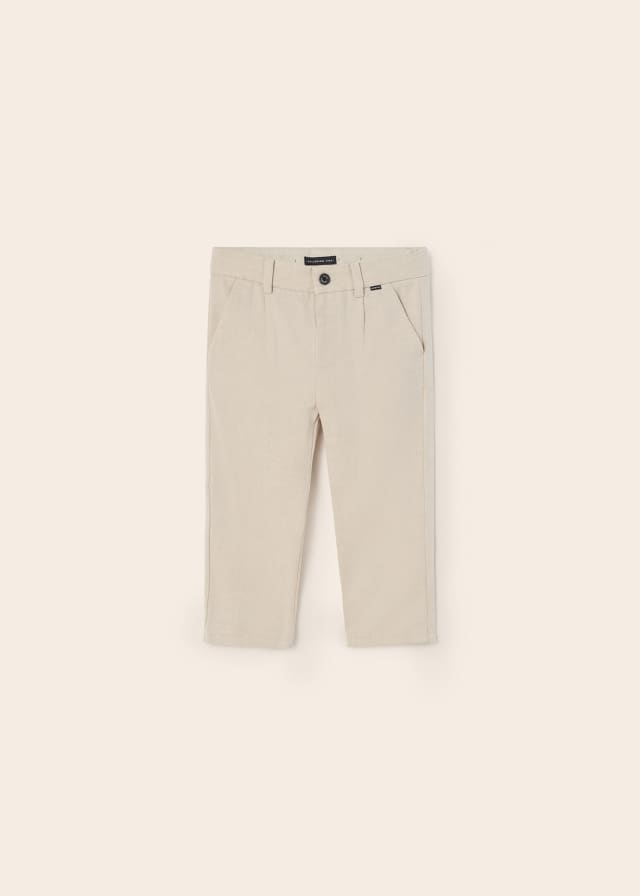 Pantalón chino con lino para bebé