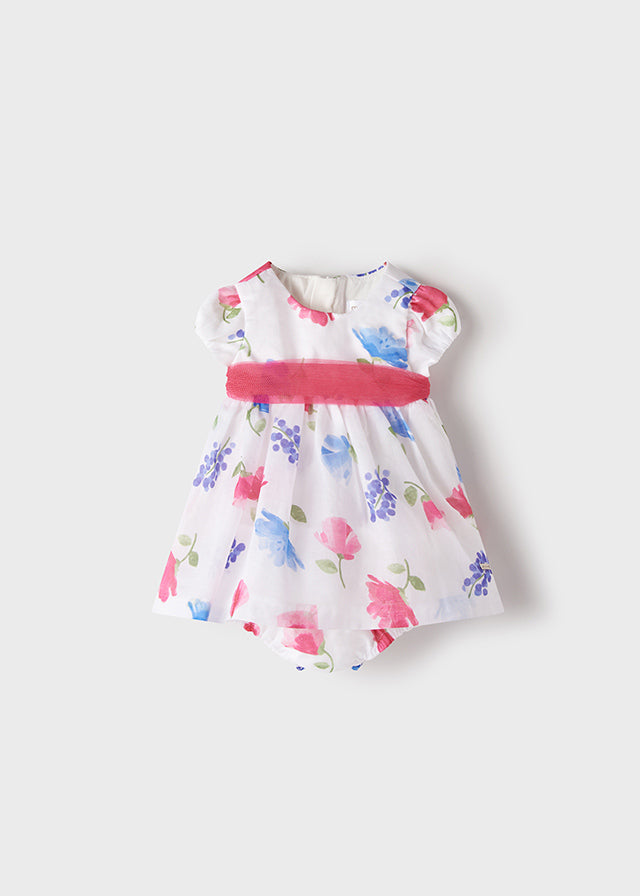 Vestido estampado flores recién nacida niña